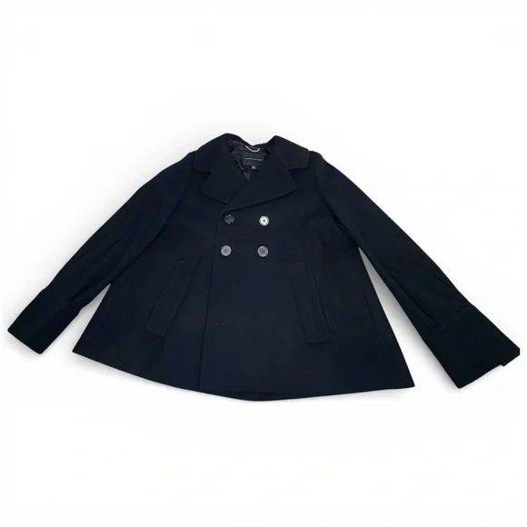 Banana Republic Women’s Medium Black Pea Coat - Picture 2 of 9